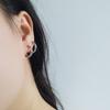 Pendientes de Moda Unisex de Plata S925 para Hombres y Mujeres Odisea China Bastón Dorado Estilo Hong Kong Personalidad Moda Anillo para la Oreja Hebilla de Oreja para Parejas