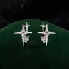Pendientes Coreanos Estilo Nuevo Dulce Fresco Estrella de Cuatro Puntas Diseño de Personalidad de Moda Pendientes Elegantes Versátiles Tendencia al por Mayor