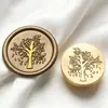 Carimbo de Selo de Cera Vintage Diretamente da Fábrica, Carimbo de Selo de Cera Árvore da Vida, Cabeça de Carimbo de Cobre com Tema de Planta da Floresta para Diário e Selagem de Convites