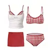 Conjunto de Biquíni, Novo Estilo Saia Suspensa, Conjunto Sexy de Quatro Peças, Maiô Dividido de Luxo para Mulheres, Férias na Praia e Fontes Termais