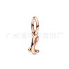 Pulsera Pandora chapada en plata de cobre, abalorios, accesorios DIY, colgante de 26 letras en oro rosa, cadena, joyería