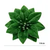 Decoraciones florales navideñas personalizadas, que incluyen esquejes de flor de Pascua para árboles de Navidad, flores navideñas doradas y plateadas transfronterizas, y flores navideñas artificiales