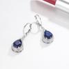 Wish Pendientes de Diamante con Forma de Gota de Esmeralda Transfronterizos para Mujer Moda Europea y Americana Pendientes de Piedra Roja Rosa Hebilla de Oreja Joyería