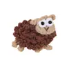 Botão de crochê de lã feito à mão, tricô de crochê, pingente de boneca de ovelhinha, kit de material DIY, botão decorativo para suéter de cardigã