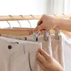Percha de Madera Maciza Transfronteriza para Pantalones Pinzas para Ropa Interior Percha Doméstica sin Costuras para Pantalones Falda Multifuncional con Pinzas Percha para Ropa Venta al por Mayor