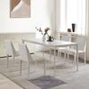 Mesa de comedor y silla italiana minimalista de lujo, ligera, con placa de roca negra pura, combinación de silla de comedor de aleación de aluminio rectangular, mesa de comedor para apartamento pequeño
