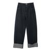 Jeans de Mezclilla de Color Contrastante con Diseño Plegable Favoritos de Bie para Mujer 2025 Nuevos Pantalones Rectos Ajustados Versátiles
