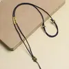 Cordão de Pingente de Alta Qualidade Tecido à Mão, Fivela de Segurança Dourada, Pingente de Jade, Cordão de Colar Amuleto Buda de Cera de Abelha para Homens e Mulheres