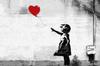 Graffiti Art Girl Balão Mãos Pintura em Lona Mural Poster Wall Art Quarto Sala de Estar Pintura Decorativa Moderna