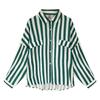 Moda Nueva para Mujer Otoño Temprano 2026 Estilo Hong Kong Camisa Holgada a Rayas Talla Grande Chaqueta Top Delgado de Manga Larga para Mujer