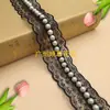 Cortina de Cinta con Adorno de Perlas Artificiales de Encaje Elástico No Elástico del Fabricante Decoración de Ropa Accesorios DIY Tira de Encaje