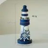 Decorações Estilo Mediterrâneo Presentes Criativos Adereços para Fotos Oceânicas Artesanato de Enfeites de Farol Pequeno de Madeira 13cm