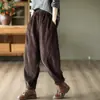 Nuevos Pantalones Harem de Moda Morados para Mujer 2026, Forrados de Felpa y Engrosados, Tallas Grandes, Adelgazantes, Casual