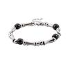 Cross-border Novo Estilo Temperamento Estilo Frio Personalidade Novo Estilo Chinês Ajustável Titânio Aço Masculino Costura Bambu Frisado Pulseira