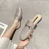 Mocasines de Piel Genuina con Hebilla de Caballo y Punta Cerrada, Sandalias sin Cierre para Uso en Exteriores, Nuevos Zapatos Planos Relajados Verano 2026