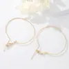 Joyería diy chapado en cobre oro de 14K lote Pulsera de línea de flor pulsera de cadena estilo coreano material de joyería accesorios de joyería