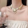 Estilo Palacio Retro Perla Multicapa Lujo Diamante Collar para Mujer Lujo Accesible Nicho Gama Alta Cadena para Clavícula