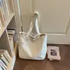 2026 Nova Versão Coreana Estilo Casual Feminino Fresca e Elegante Bolsa de Tecido Lisa para Trabalho e Deslocamento, Bolsa de Ombro Relaxada