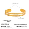 Estilo Minimalista Oro de 18K Acero Inoxidable Martillado Redondo Abierto Pulsera de Acero Inoxidable Joyería al por Mayor