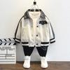 Ropa infantil de primavera y otoño transfronteriza para niños 2024 primavera nueva estilo coreano niño guapo chaqueta moderna abrigo de cuero moderno