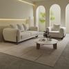 Conjunto de Sofá de Tecido Veludo Teddy Luxo Leve para Apartamentos Pequenos, Estilo Moderno para Sala de Estar de Apartamento Pequeno, Sofá Branco Creme
