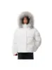 Chaqueta de Plumón Gruesa y Cálida 2026 para Parejas, Abrigo Puffer Corto Desmontable con Cuello de Piel para Hombre, Chaqueta de Algodón de Invierno para Mujer