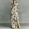 Coleção Outono 202: Nova Moda Feminina Europeia e Americana, Vestido Longo de Alta Qualidade, Vestido Estampado Casual de Caimento Solto Estilo Francês