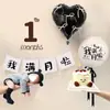 Accesorios para Fotos de Luna Llena de Bebé 100 Días Arreglo Decoración de Escena de Bebé Globos 100 Niños y Niñas Sentido Ritual 30 Días