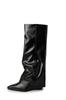 Botas de Calça Stiletto Bico Fino Sexy para Mulheres 2025 Outono e Inverno Novas Botas de Cavaleiro Pretas Elegantes Botas de Salto Alto