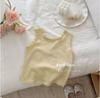 Chaleco Bordado con Borde de Hongo para Bebé Niña, Lindo y Elegante, Fácil de Usar en Verano, Tirantes Interiores de Algodón Puro