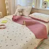 Funda de cama de algodón de doble cara, fresca y sencilla, juego de tres piezas, sábana acolchada de algodón puro para colchón tatami, adecuada para todas las estaciones