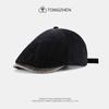 Outono e inverno vintage veludo cotelê para a frente Cap Moda Estilo Britânico Jornaleiro Cap Estilo Japonês Street Art Duck Tongue Hat para homens e mulheres