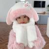Muñeca de conejo móvil Otoño e invierno japonés Perro Pacha bufanda cálida engrosada mono dos piezas tres piezas orejeras gorro