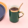 Taza de cerámica nórdica, ligera, de lujo, de color sólido, creativa y sencilla, chapada en oro, estilo ins, regalo de cerámica, taza de regalo.