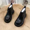 Botines Birkenstock de suela gruesa estilo británico para mujer, nueva colección otoño/invierno 2026, forrados de felpa para abrigar, parte superior de cuero, botas de algodón, que aumentan la altura, adelgazantes, botas tipo Martin