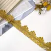 Venda Direta de Fábrica Renda de Fio Dourado e Prata Triângulo Grande 4cm Três Flores Pagoda Renda Acessórios de Decoração para Roupas