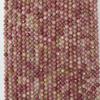 Cuentas al por mayor patrón rojo doméstico natural corte redondo corte piedra rosa tallado en ángulo cuentas sueltas cadena larga accesorios de joyería