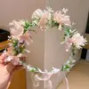 Diadema Infantil Estilo Bosque Adulto Corona de Flores Cabeza Flor Vid Tejida Tocado Niña Princesa Performance Super Hada Diadema Accesorios para el Cabello