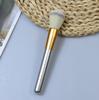 Brocha Grande Redonda para Rubor, Brocha para Contouring, Brocha de Maquillaje Dorada, Herramienta de Belleza, Brocha de Maquillaje Lista para Usar, Brocha para Iluminador