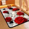 Tapete de Banheiro de Lama Diatomácea com Estampa de Flores Doméstico Resistente a Manchas Resistente ao Desgaste Tapete para Chão Entrada de Vaso Sanitário Absorvente de Água Antiderrapante