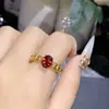 Anillo Versa Jewelry Antiguo Ovalado Color Sangre de Paloma Huevo de Paloma Chapado en Oro con Diamante Exquisito Anillo para Dedo de Uso Diario