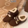 Couro Genuíno Solado Grosso Cobertura Total Sapatos Birkenstock Mais Veludo Quente Sapatos de Algodão Femininos 2026 Outono/Inverno Novo Sapatos com Pelo de Lã de Cordeiro