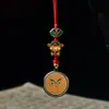 Cordón para Teléfono Móvil Original Tejido a Mano Ocho Santos Patronos 1.5 Thangka Pintado en Oro Colgante para Teléfono Móvil Colgante para Bolso Unidad USB
