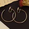 2025 nuevo arete grande de plata de 5 cm sin perforación aretes plato de incienso de mosquito clip para oreja aro grande aretes para cara cuadrada redonda