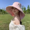 Sombrero de Sol para Mujer para Exteriores con Protección Solar, Agujero para Cola de Caballo, Estilo Coreano Versátil, Sombrero tipo Boina de Ala Ancha con Protección Completa para el Cuello para la Playa