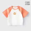 Nova Camiseta de Manga Curta de Verão para Bebê Roupas de Verão para Bebês Meninos e Meninas Manga Meia Verão Finas Roupas de Bebê