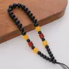 Joyería Estilo Antiguo Madera Ala de Pollo Cuentas Adorno de Mano Cadena de Muñeca Accesorios para Manualidades Llavero Colgante para Coche