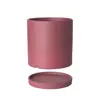 Maceta de cerámica grande moderna minimalista balcón oficina escritorio con plato Maceta de flor rosa verde flor carnosa una generación de pelo
