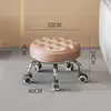 Taburete Giratorio Acrílico con Asiento Suave, Ruedas Silenciosas, Silla Móvil para Niños, Taburete Redondo para Sofá del Hogar