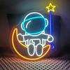 Amazon Temu Comercio Exterior Transfronterizo Entrega Directa de Fábrica Lámpara Decorativa de Astronauta Extraterrestre en Nave Espacial Lámpara de Neón Venta Caliente